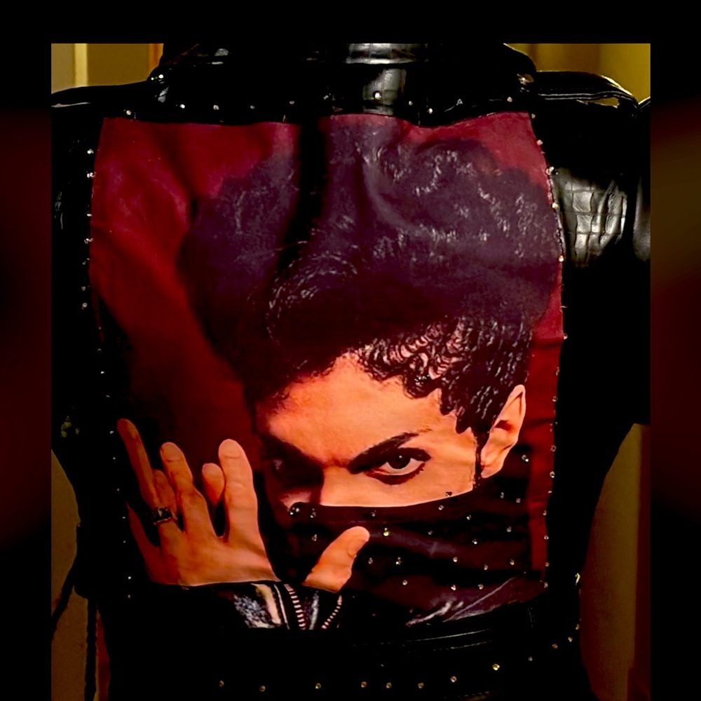 Custom design black faux jacket